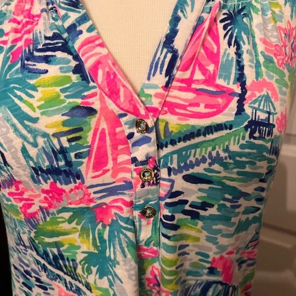 GUC size M Lilly Pulitzer Essie dress in multi salt in the air - Picture 4 of 4